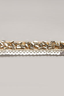 Gold Finish Metallic Beaded Waist Belt