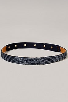 Gold Finish Black Pearl Waist Belt