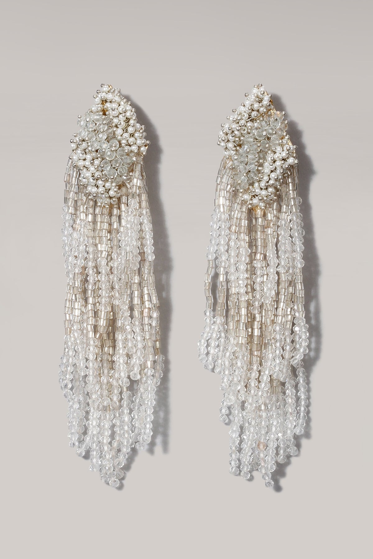 Gold Finish Pearl Dangler Earrings