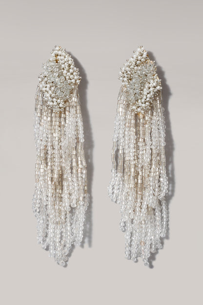Gold Finish Pearl Dangler Earrings