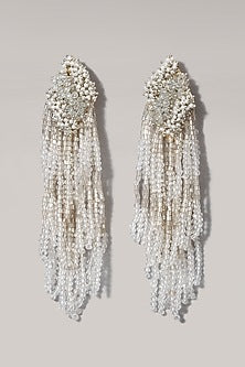 Gold Finish Pearl Dangler Earrings
