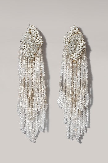 Gold Finish Pearl Dangler Earrings