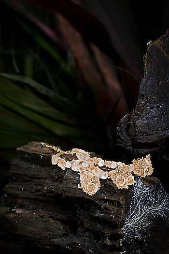 Gold Finish Crystal & Stone Bracelet