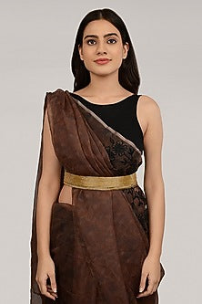 Gold Finish Pearl Embroidered Gold Waist Belt