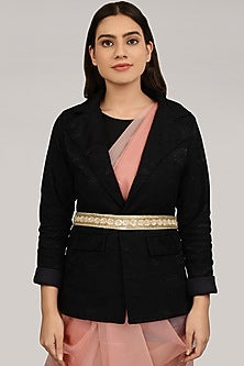 Gold Finish Beaded Gold & White Waist Belt