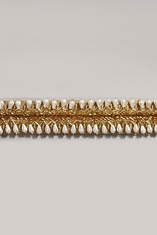 Gold Finish Velvet Peach Waist Belt