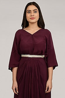 Gold Finish Sequins Embroidered Gold & White Waist Belt