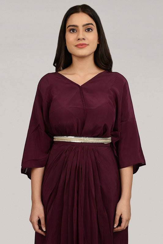 Gold Finish Sequins Embroidered Gold & White Waist Belt