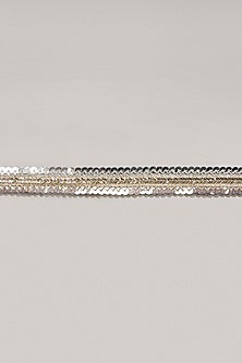 Gold Finish Sequins Embroidered Gold & White Waist Belt