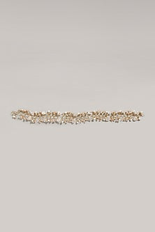 Gold Finish Pink Stone Penta Pink Hair Chain