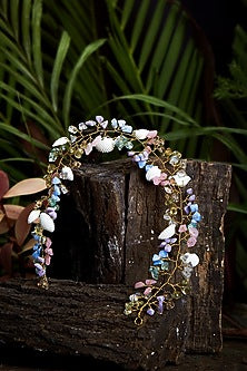 Gold Finish Blue Shell Achmea Blue Hair Chain