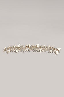 Gold Finish Handcrafted Lilac Hair Chain