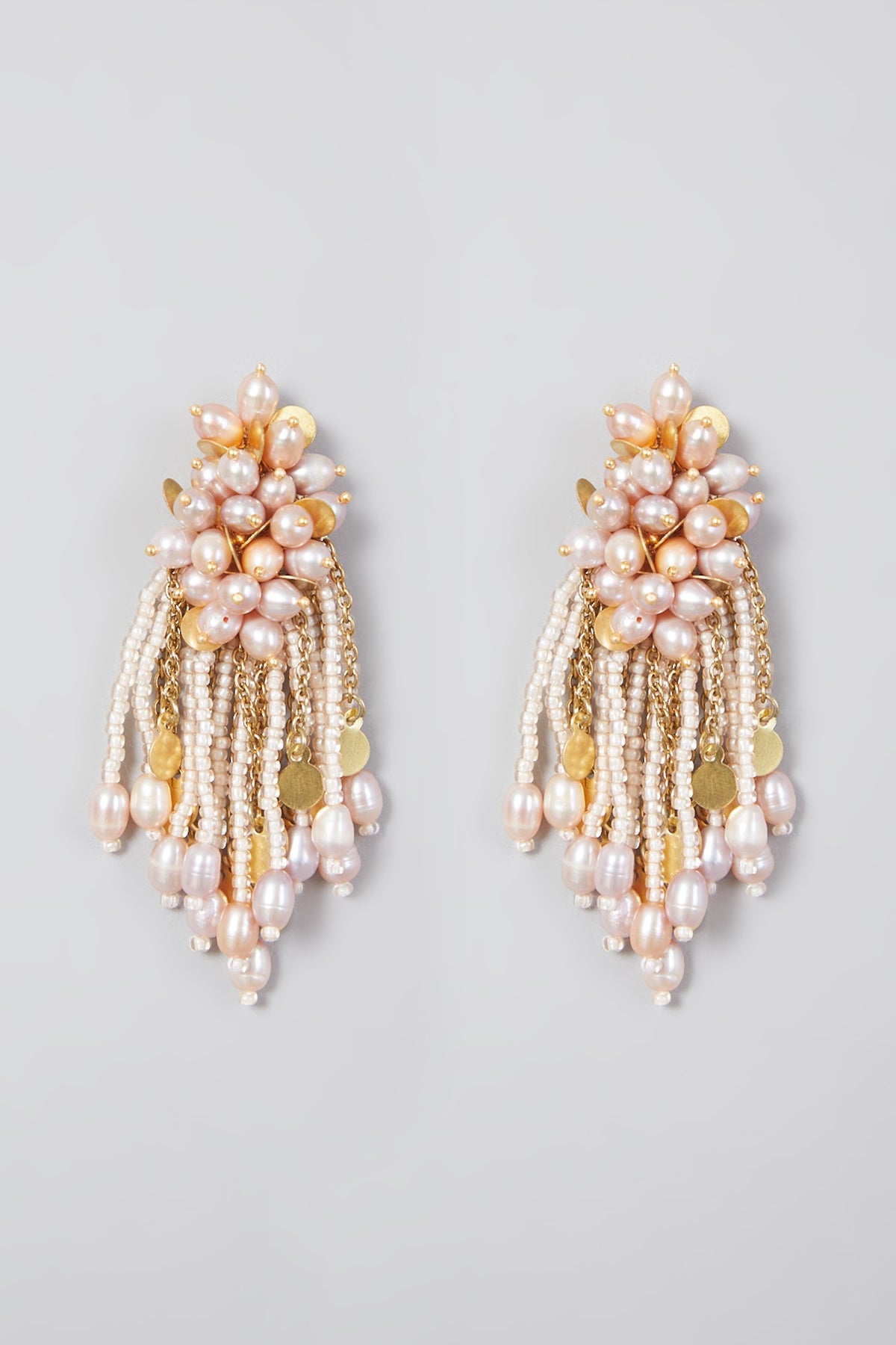 Gold Finish Handcrafted Quartz Dangler Earrings
