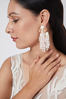 Gold Finish Handcrafted Pearl Earrings