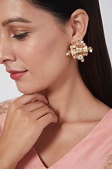 Gold Finish Handcrafted Stud Earrings