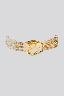 Gold Finish Handcrafted Semi Precious Stone Choker Necklace