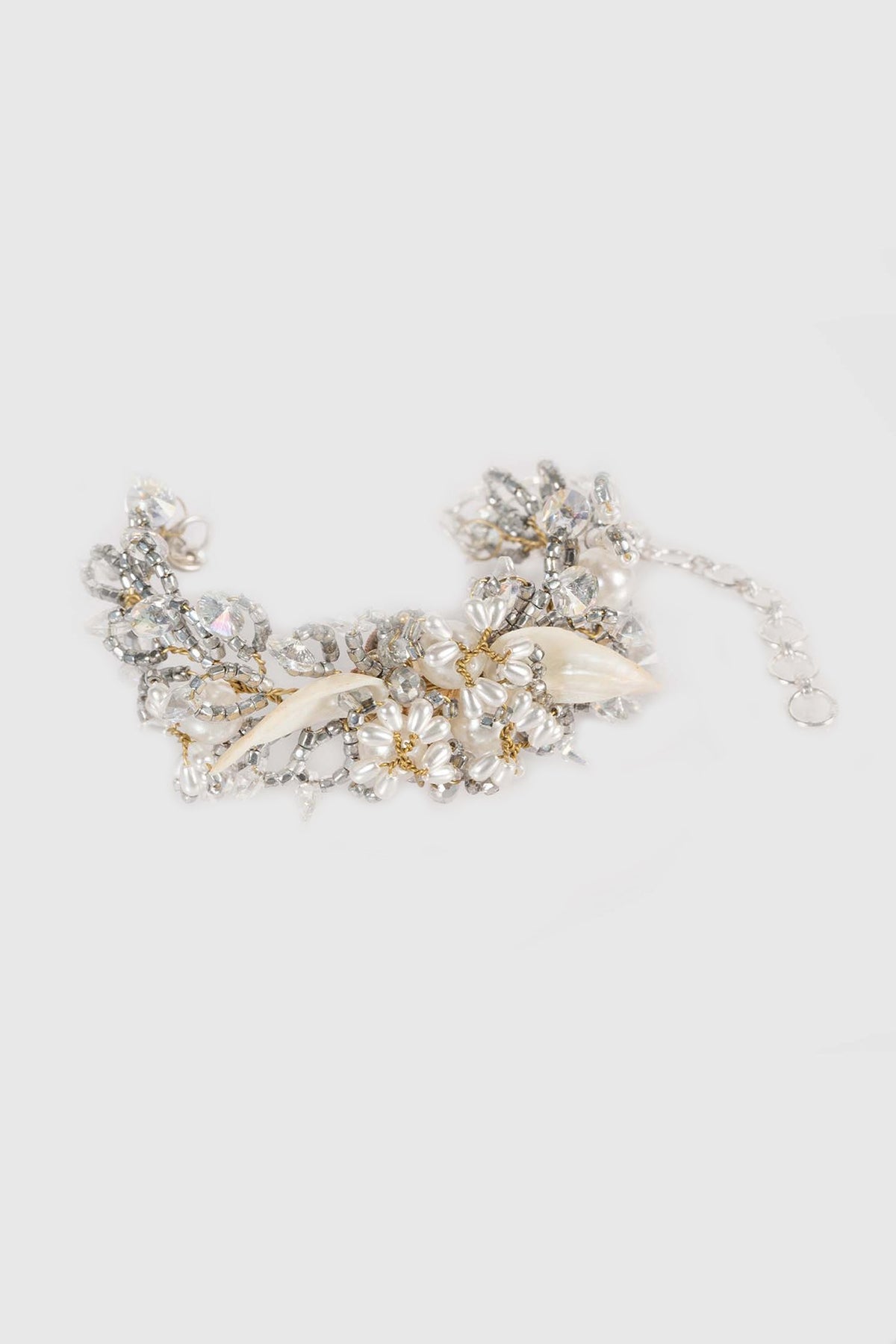 White Finish Grey Pearl Handcrafted Bracelet