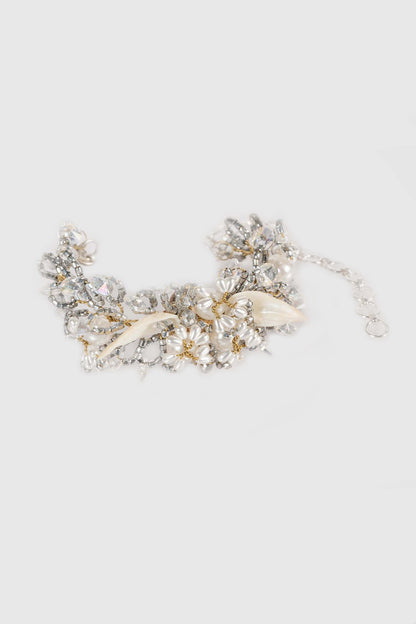 White Finish Grey Pearl Handcrafted Bracelet