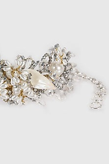 White Finish Grey Pearl Handcrafted Bracelet