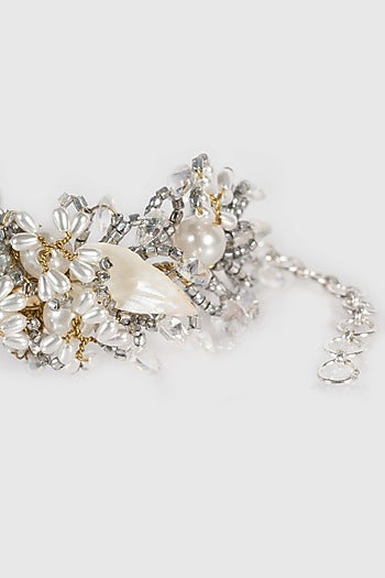 White Finish Grey Pearl Handcrafted Bracelet