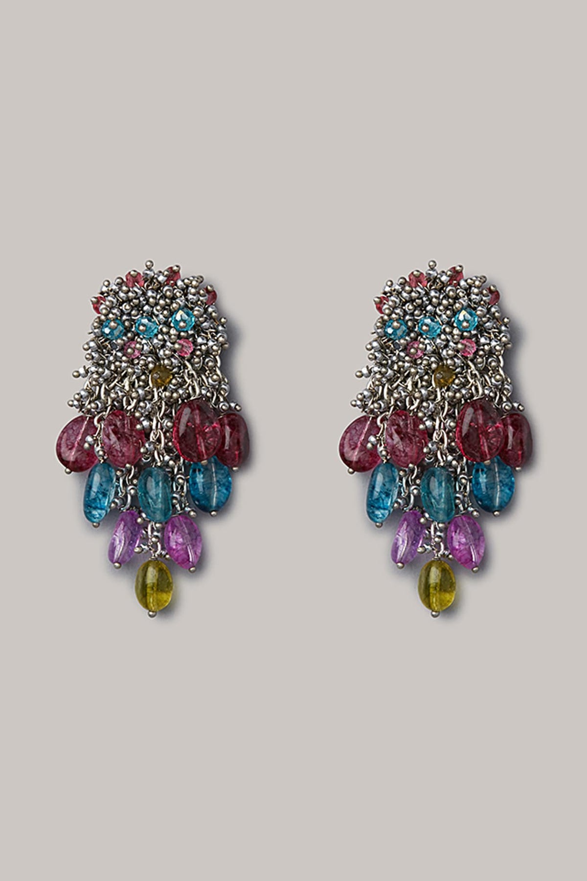 Gold Finish Shell Tassel Earrings