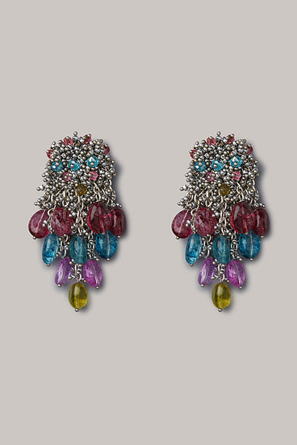 Gold Finish Shell Tassel Earrings