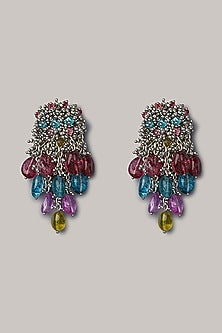 Gold Finish Shell Tassel Earrings
