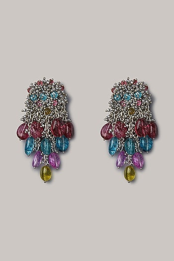 Gold Finish Shell Tassel Earrings