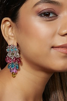 Gold Finish Shell Tassel Earrings