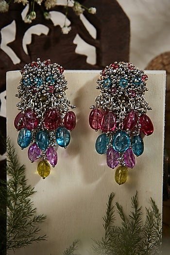 Gold Finish Shell Tassel Earrings