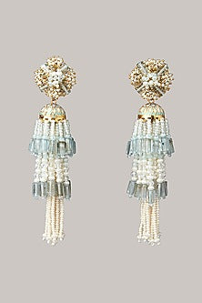 Gold Finish Jhumka Tassel Earrings