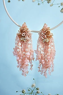 White Finish Shell Pearl Dangler Earrings