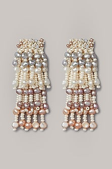 Gold Finish Crystal Dangler Earrings