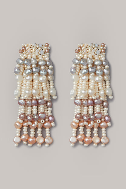 Gold Finish Crystal Dangler Earrings