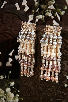 Gold Finish Crystal Dangler Earrings