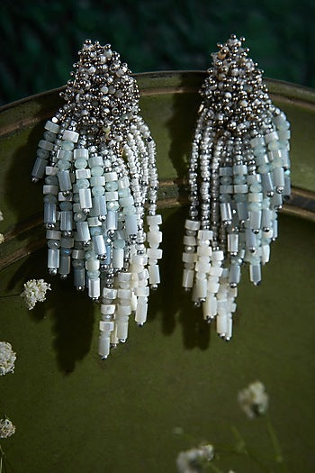 Gold Finish Pearl Dangler Earrings