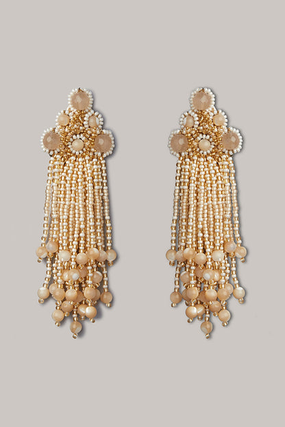 Gold Finish Agate Dangler Earrings