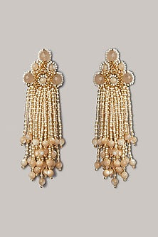 Gold Finish Agate Dangler Earrings