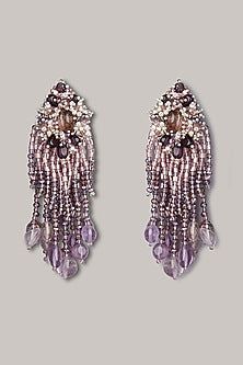 Gold Finish Crystal Dangler Earrings