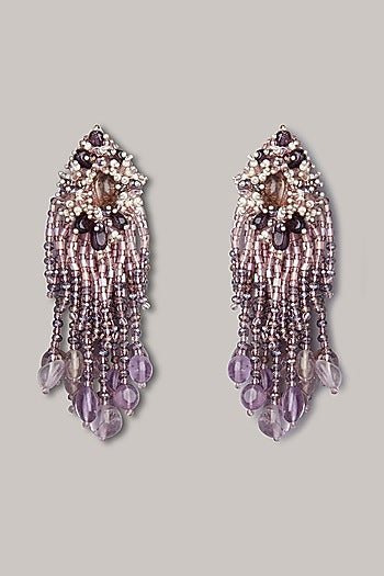 Gold Finish Crystal Dangler Earrings