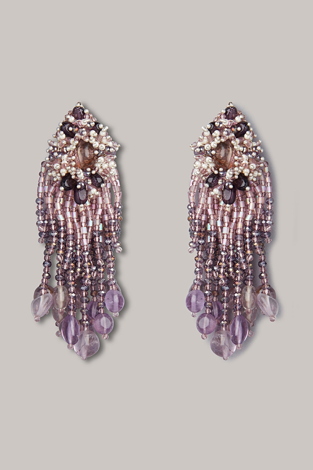 Gold Finish Crystal Dangler Earrings