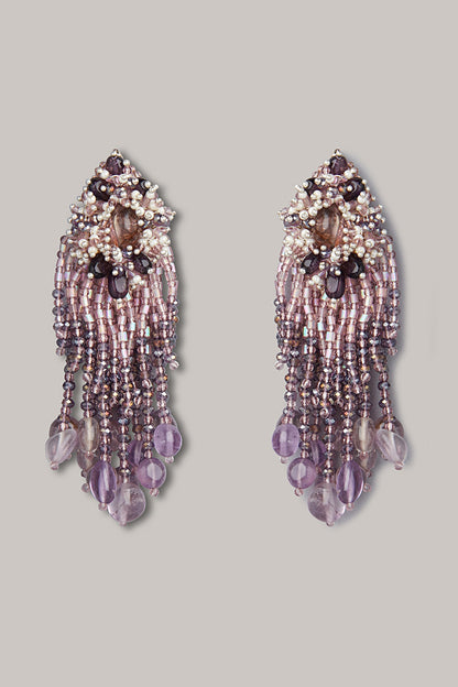 Gold Finish Crystal Dangler Earrings