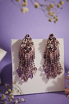 Gold Finish Crystal Dangler Earrings