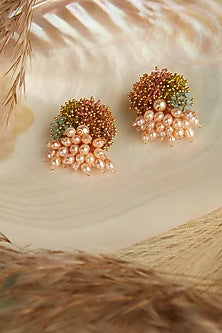 Gold Finish Freshwater Pearl Earrings