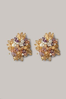 Gold Finish Handmade Stud Earrings