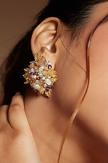 Gold Finish Handmade Stud Earrings
