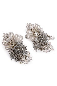 Silver Finish Crystal Stud Earrings