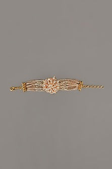 Gold Finish Handcrafted Pearls Bracelet