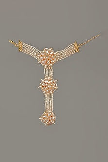 Gold Finish Pearls Hand Harness