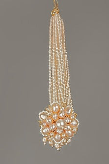 Gold Finish Pearls Maang Tikka